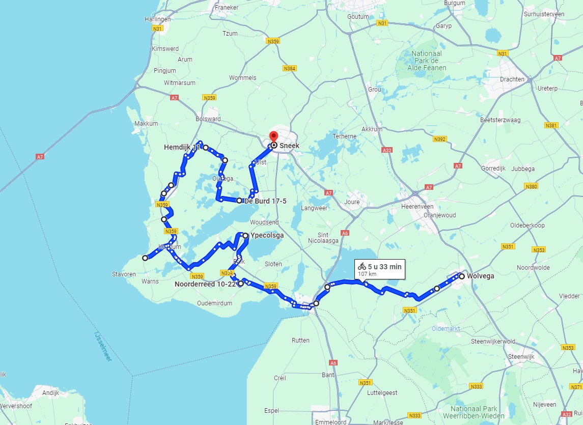 Fietsroute Friesland