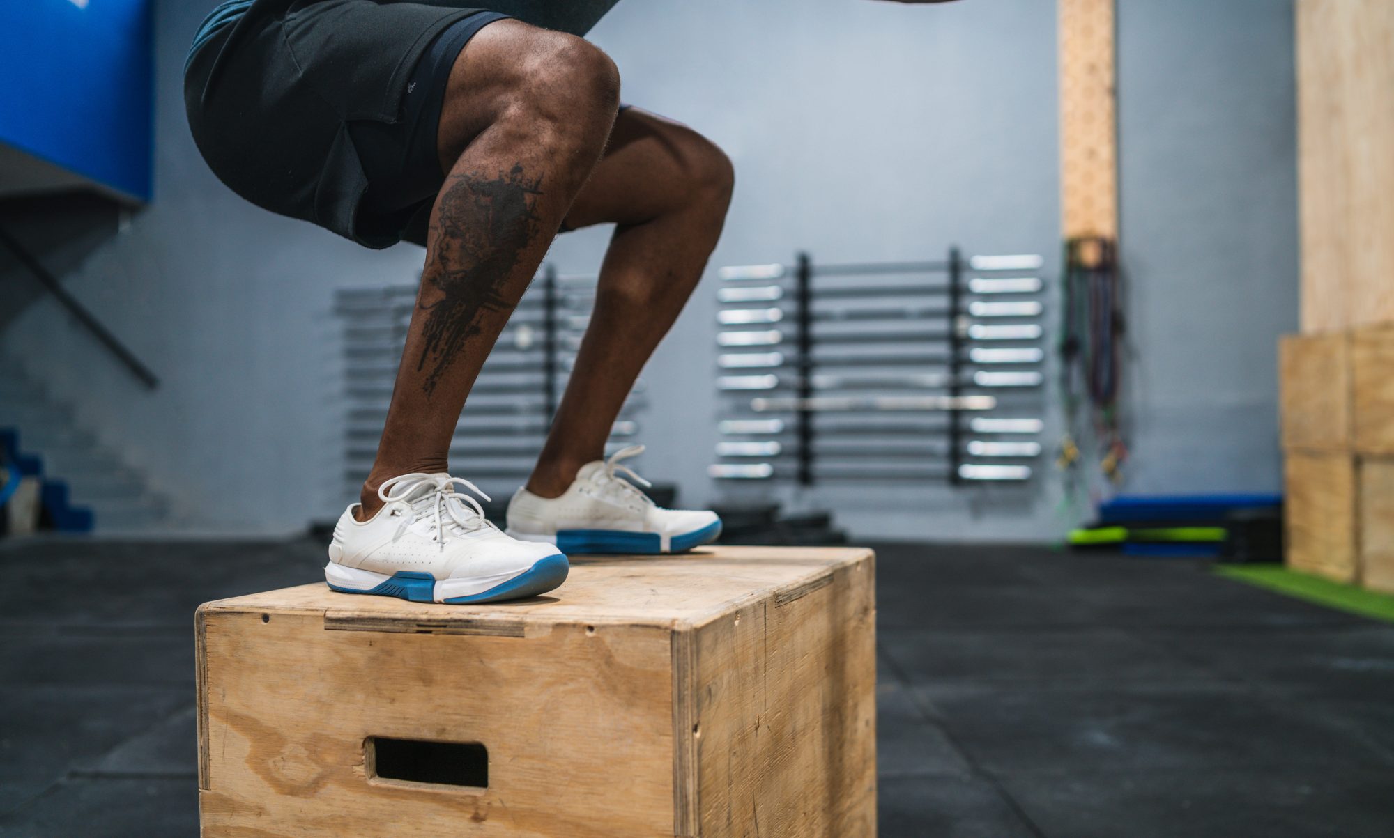 krachttraining voor voetballers, box jump oefening